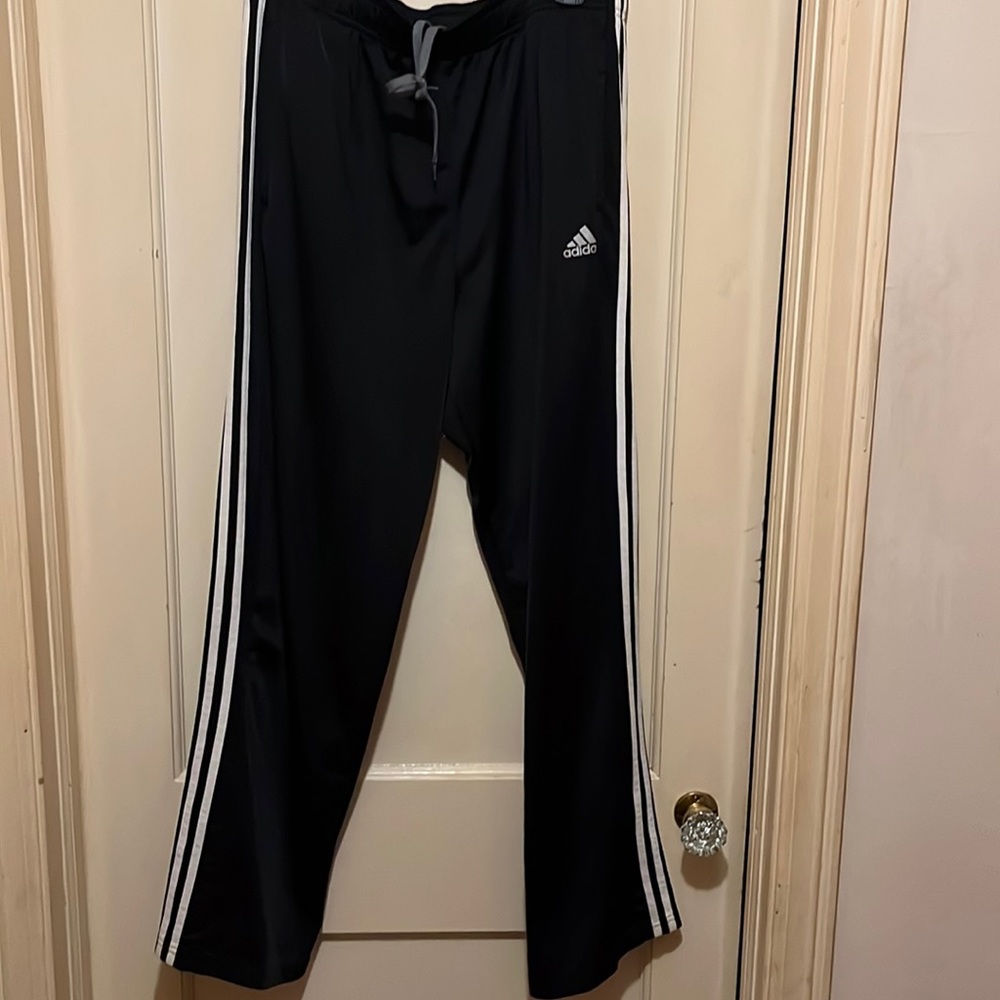 Gently loved men Adidas black track pants. Size XL smoke.